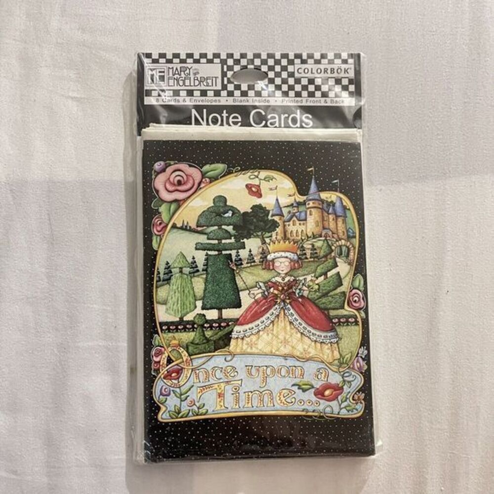Mary Engelbreit ONCE‎ UPON A TIME Queen 8 Note Cards & Envelopes Sealed Package